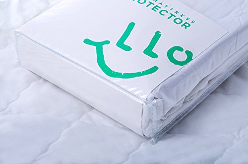 Cotton-Crib-and-Toddler-Mattress-Protector-100-Waterproof-NO-PVC-Breathable-Soft-Quilted-Cover-Prevents-Dust-Mites-Allergens-Mildew-and-Mold-Fitted-Sheet-Style-Topper-by-Little-Loved-Ones-0