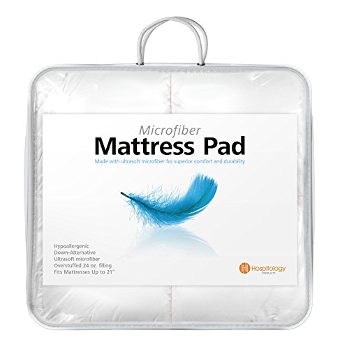 Hospitology-Heavenly-Microfiber-Goose-Down-Alternative-Overstuffed-Mattress-Pad-Topper-60-Inch-by-80-Inch-Queen-0