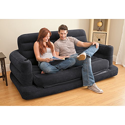 Intex Pull-out Sofa Inflatable Bed, 76" X 87" X 26", Queen ...