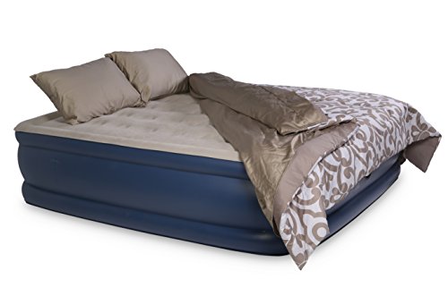 Ivation-Inflatable-Queen-Air-Bed-Double-Height-40-Air-Coil-Mattress-Construction-with-Built-in-Plug-in-Pump-BlueBeige-0