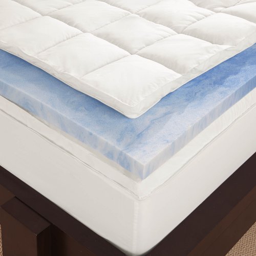 Sleep Innovations 4 Inch Dual Layer Mattress Topper Gel Memory Foam And Plush Fiber 10 Year Limited Warranty Queen Size 0 2 