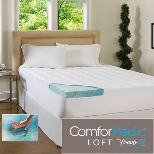 ComforPedic-Loft-Beautyrest-55-Inch-Supreme-Gel-Memory-Foam-Topper-for-All-Bed-Sizes-Combining-the-4-Inch-Revolutionary-Memory-Foam-Infused-with-Cool-Rejuvenating-Gel-Paired-with-a-15-Inch-Fiber-Fille-0