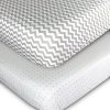 Crib-Sheets-Set-2-Pack-Fitted-Soft-Jersey-Cotton-Crib-Mattress-Sheet-Baby-Bedding-in-Grey-Chevron-Polka-Dot-by-Ziggy-Baby-Best-Baby-Shower-Gift-for-Boys-Girls-Unisex-0-3