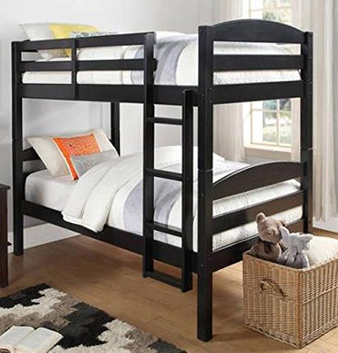 Mainstays Twin Over Wood Bunk Bed, Coil Spring Mattress For Bunk Beds