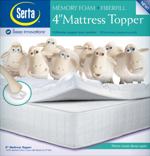Serta 4-Inch Dual Layer Mattress Topper, Queen - mattress.news