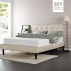 Sleep-Master-Memory-Foam-10-Inch-Mattress-and-Upholstered-Button-Tufted-Platform-Bed-Set-0