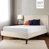 Sleep-Master-Memory-Foam-10-Inch-Mattress-and-Upholstered-Detailed-Platform-Bed-Set-0