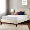Sleep-Master-Memory-Foam-12-Inch-Mattress-and-Upholstered-Detailed-Platform-Bed-Set-0