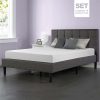 Sleep-Master-Memory-Foam-8-Inch-Mattress-and-Upholstered-Square-Stitched-Platform-Bed-Set-0