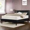 Sleep-Master-iCoil-12-Inch-Euro-Box-Top-Spring-Mattress-and-Deluxe-Faux-Leather-Platform-Bed-Set-0