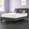 Sleep-Master-iCoil-12-Inch-Euro-Box-Top-Spring-Mattress-and-Upholstered-Square-Stitched-Platform-Bed-Set-0