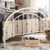White-Antique-Vintage-Metal-Bed-Frame-in-Full-or-Queen-Size-Rustic-Wrought-Cast-Iron-Curved-Round-Headboard-and-Footboard-Victorian-Old-Fashioned-Bedroom-Furniture-Kit-Mattress-Bedding-Not-Included-0-0