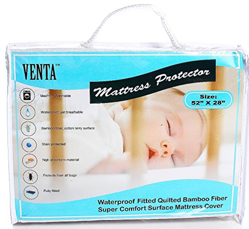 Crib-Mattress-Pad-for-Baby-Mattress-Protector-protects-your-Linen-and-Crib-sheets-Strong-waterproof-White-100-Leak-Proof-0