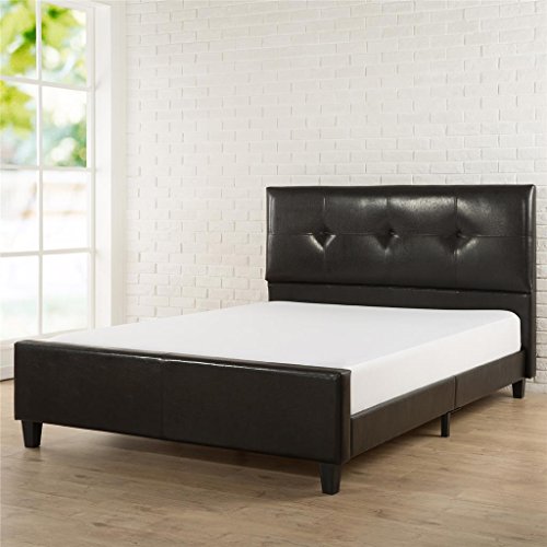 Zinus-Tufted-Faux-Leather-Platform-Bed-with-Footboard-and-Wooden-Slats-0