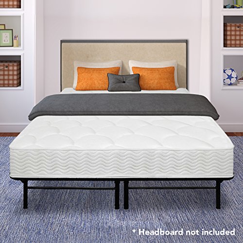 Best-Price-Mattress-8-Contour-Support-Pocketed-Coil-Mattress-and-14-inch-Dual-Use-Steel-Bed-FrameFoundation-Set-0