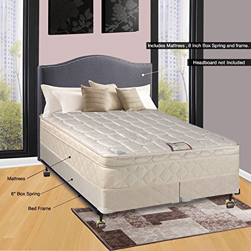 Continental Sleep Fully Assembled, Queen Size Bed Frame For Split Box Spring
